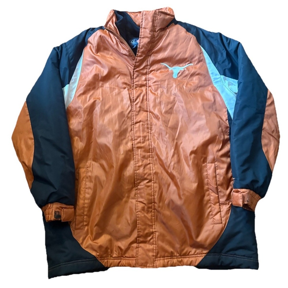 Vintage Texas Longhorns Jacket Puffer Size XL Burnt Orange G3 Sports 90s Men's